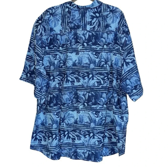 Tommy Bahama Blue Hawaiian Print Short Sleeve Button Down Shirt Size 1XLB - Picture 5 of 8